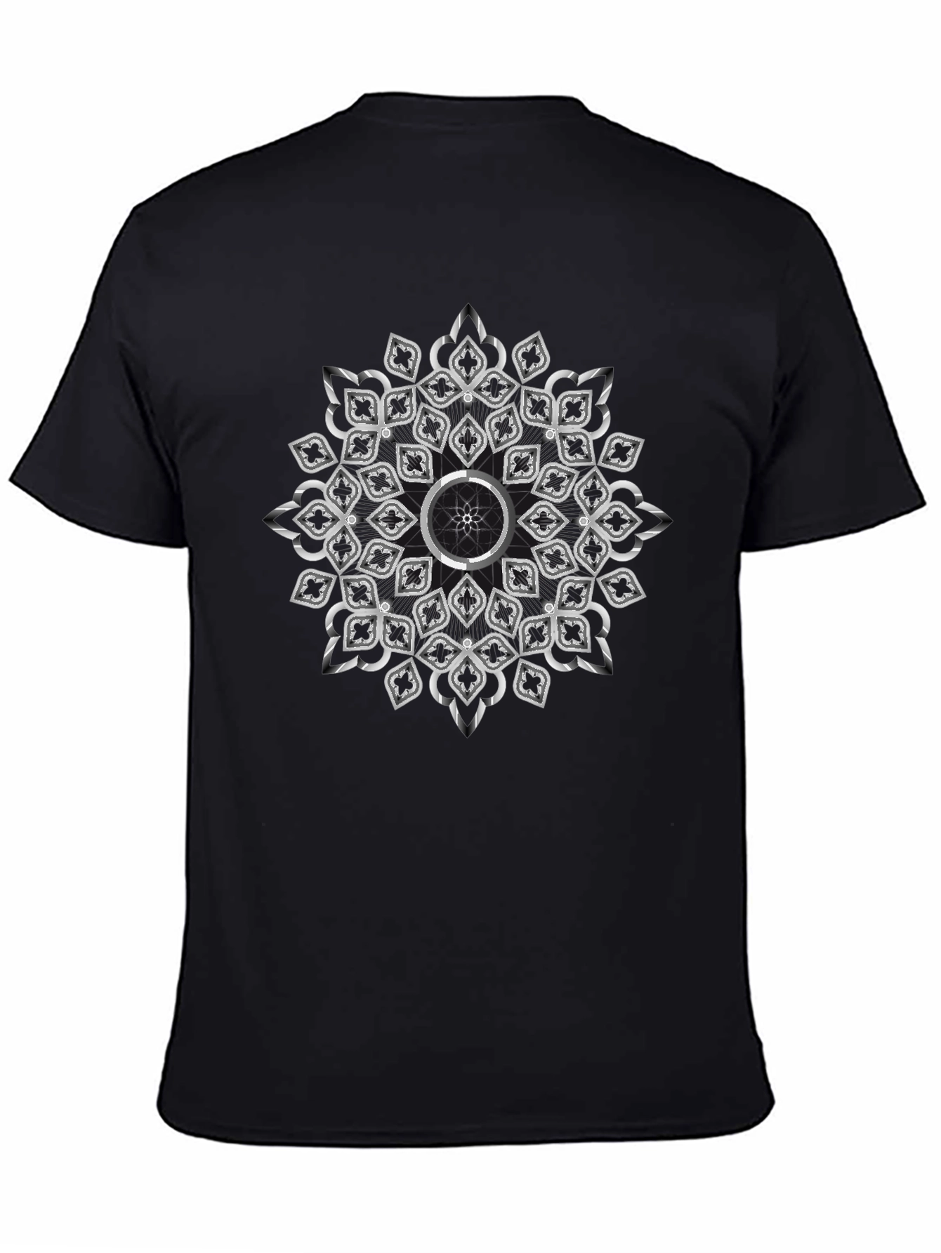 Elegant Mandala Graphic Black T-Shirt