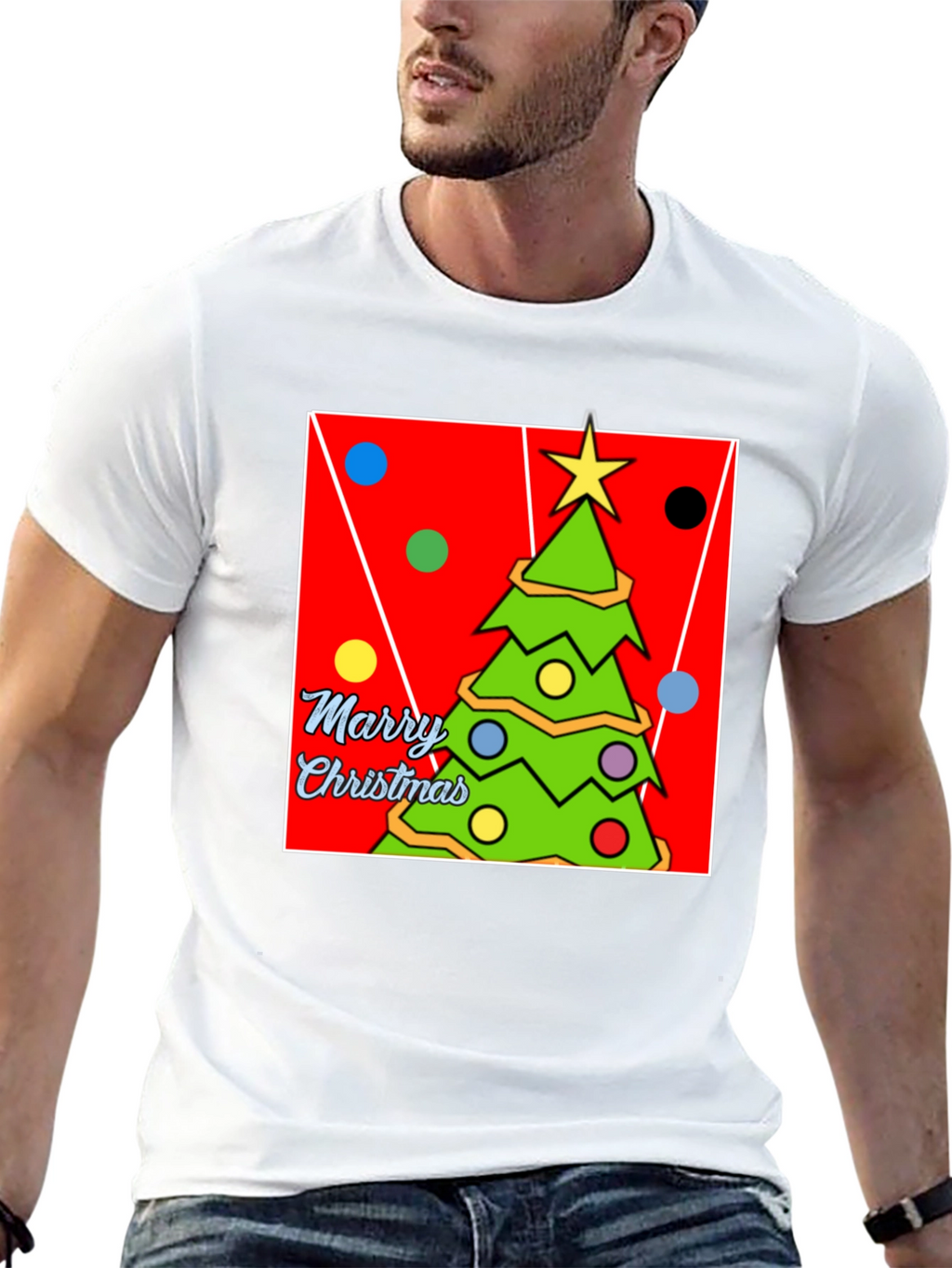 Festive Christmas Tree Graphic T-Shirt