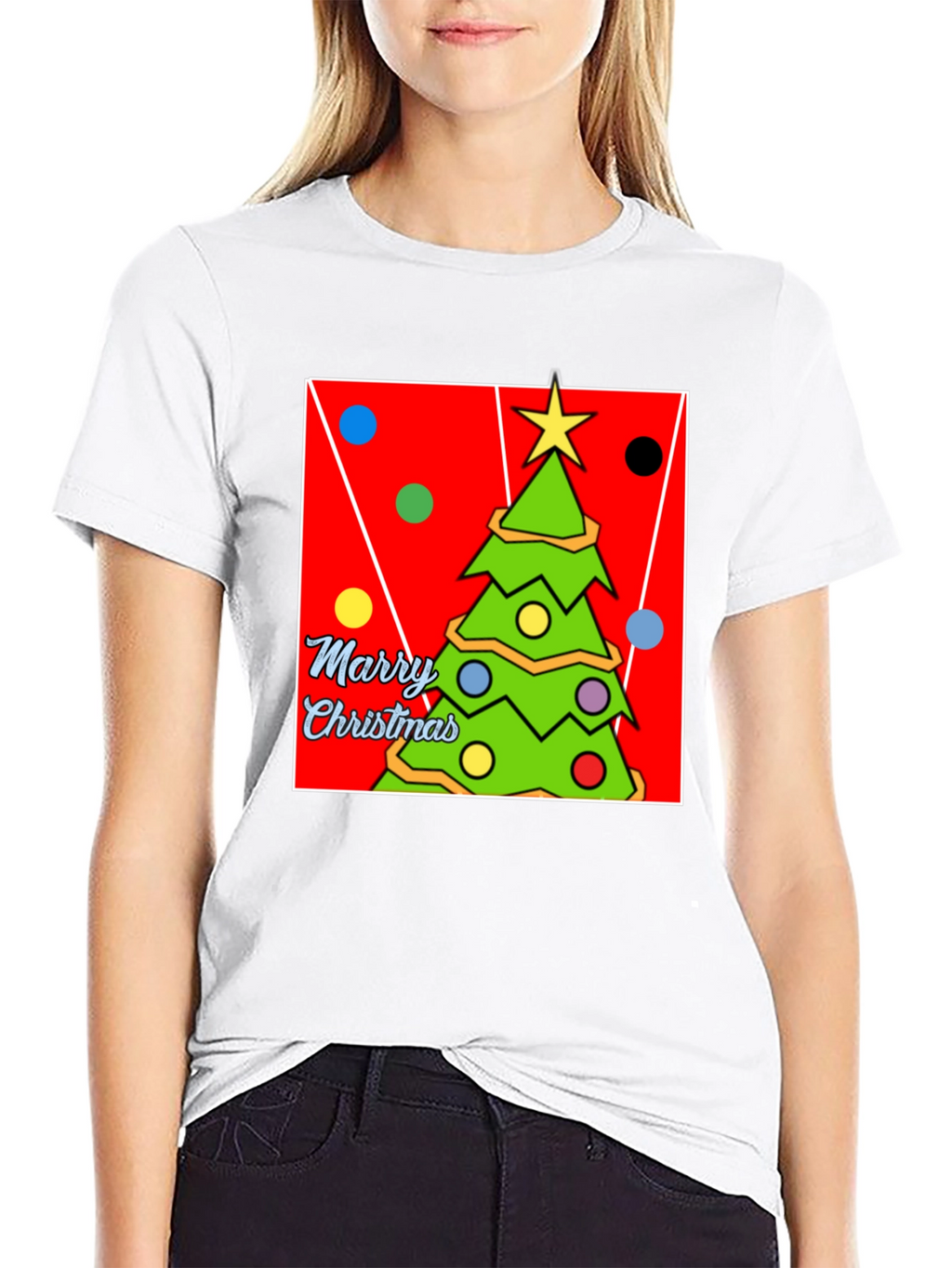 Festive Christmas Tree Graphic T-Shirt