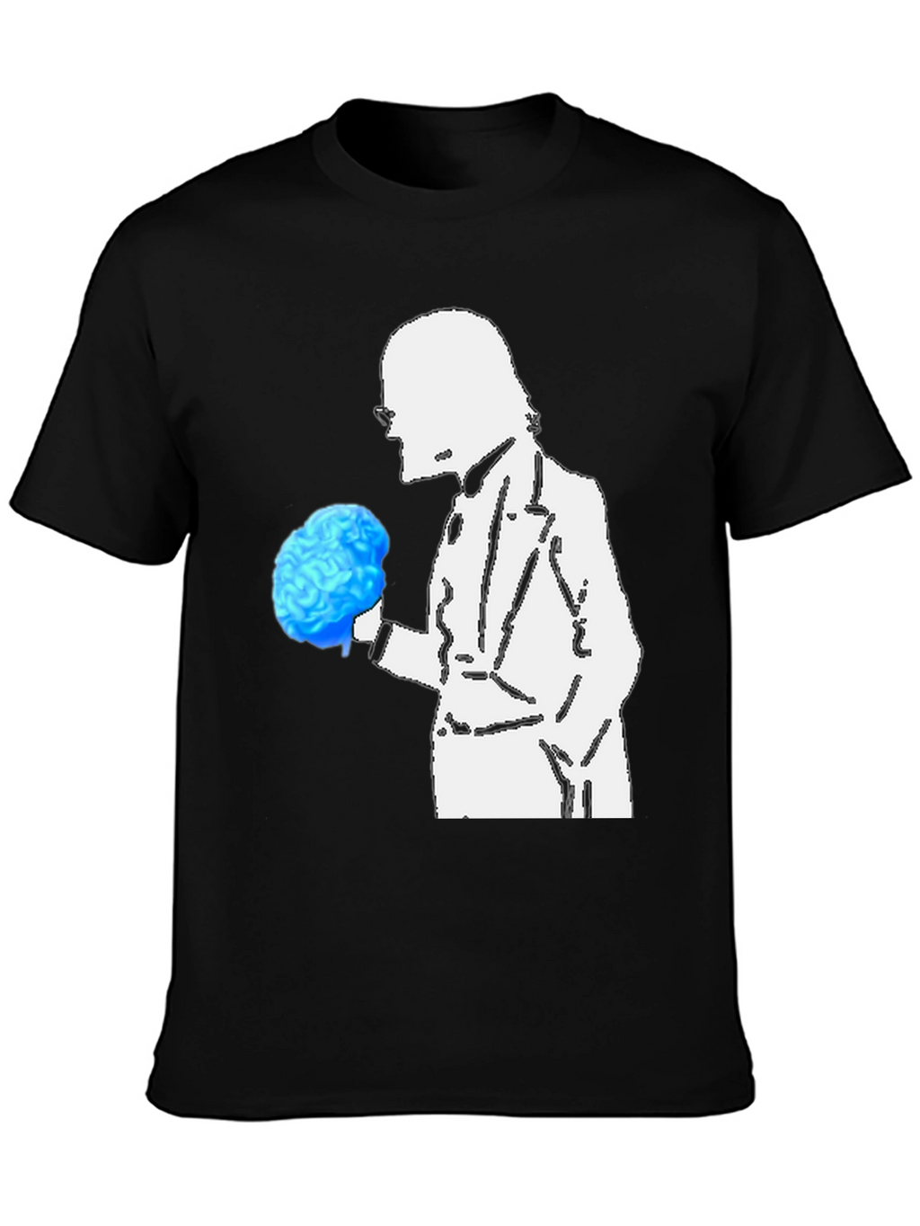 Brainy Professor Graphic Tee - Black Cotton Casual