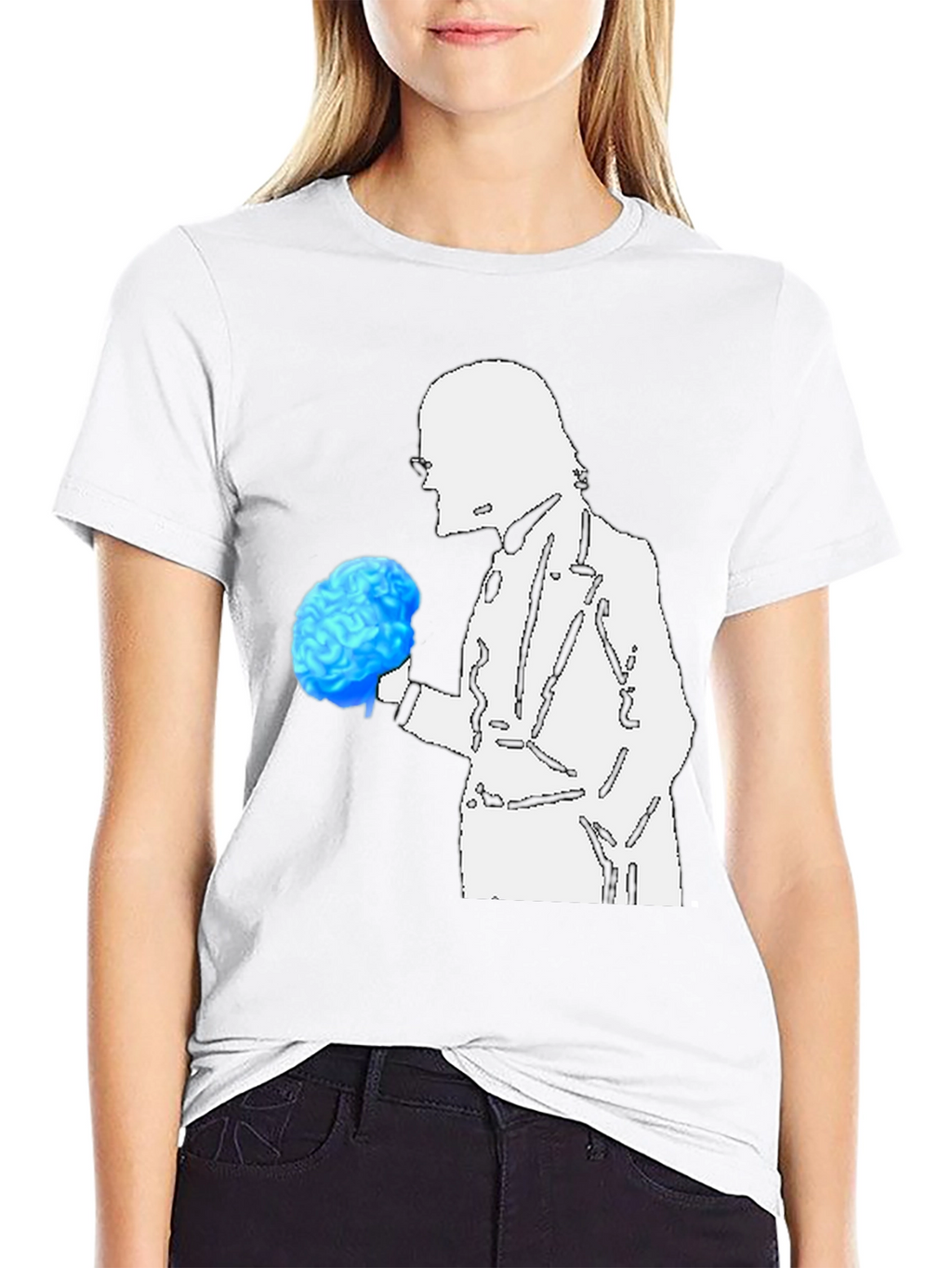 Brainy Professor Graphic Tee - Black Cotton Casual