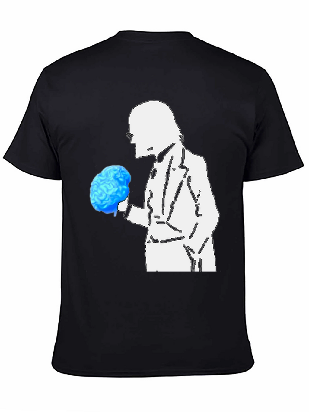 Brainy Professor Graphic Tee - Black Cotton Casual