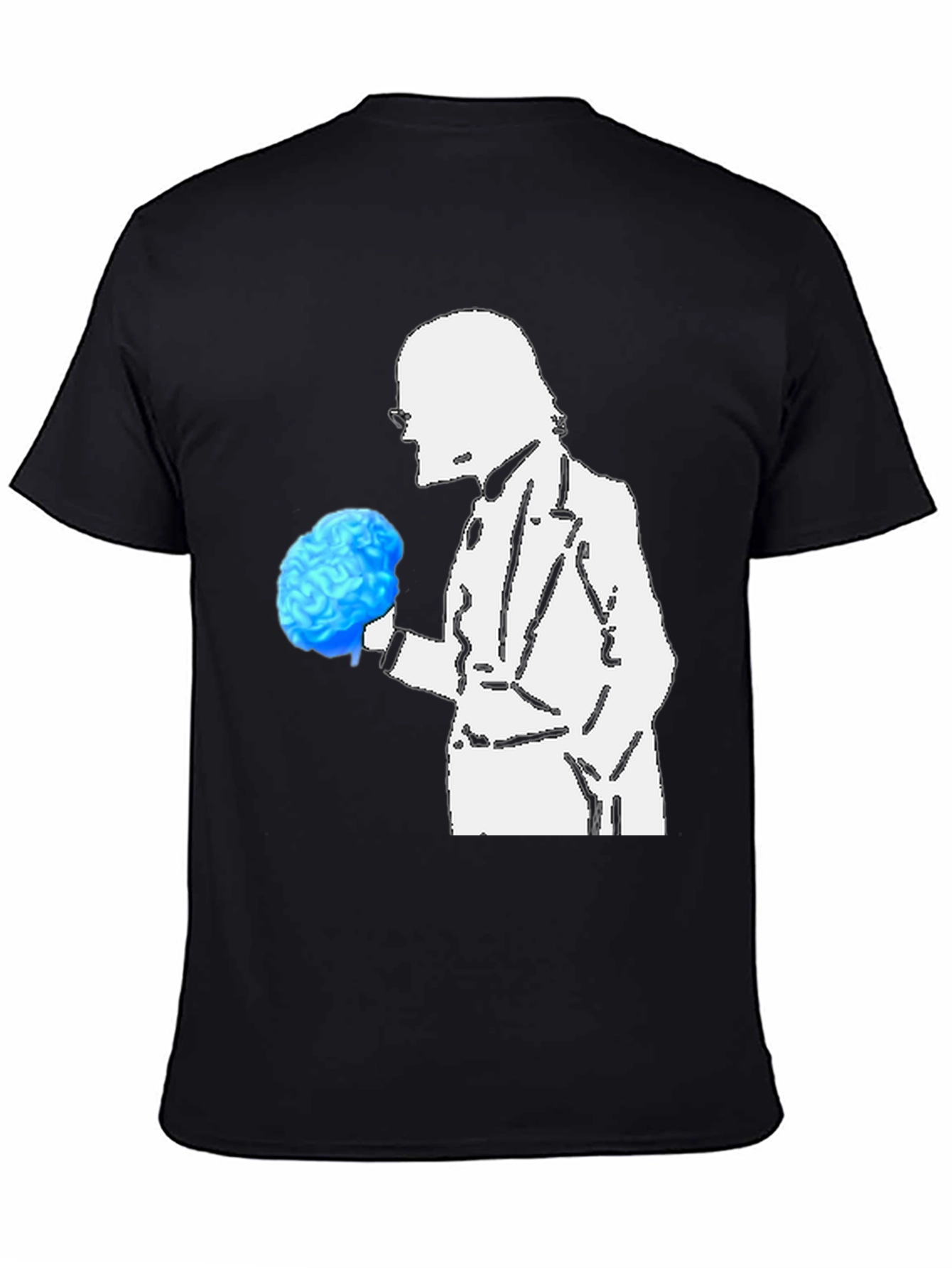 Brainy Professor Graphic Tee - Black Cotton Casual