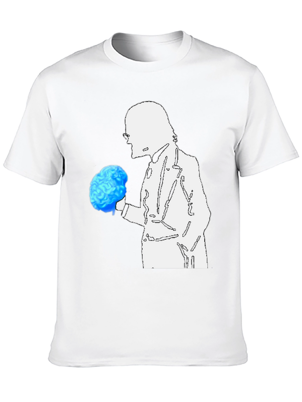 Brainy Professor Graphic Tee - Black Cotton Casual