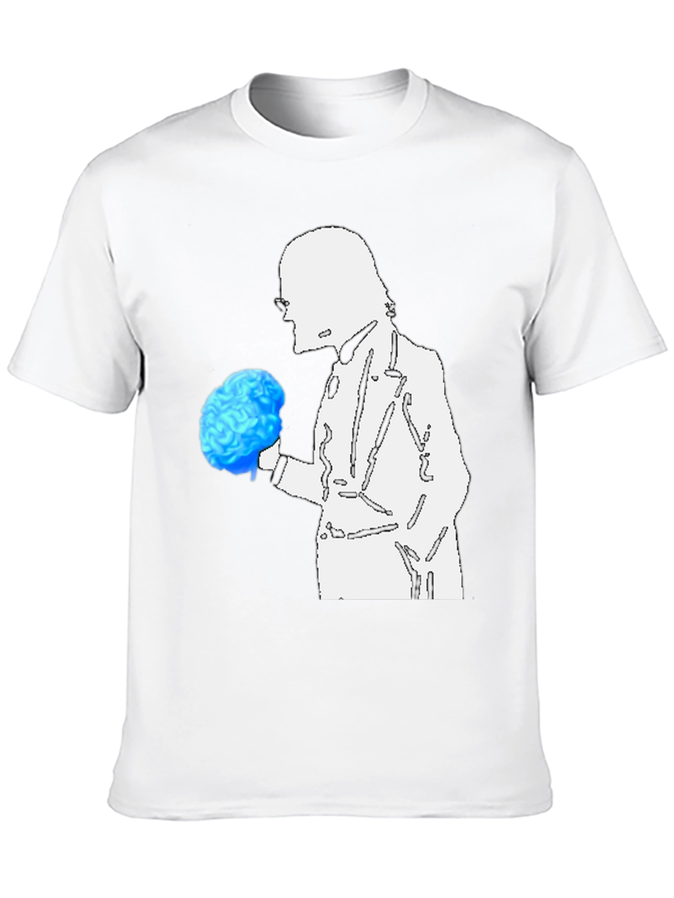 Brainy Professor Graphic Tee - Black Cotton Casual