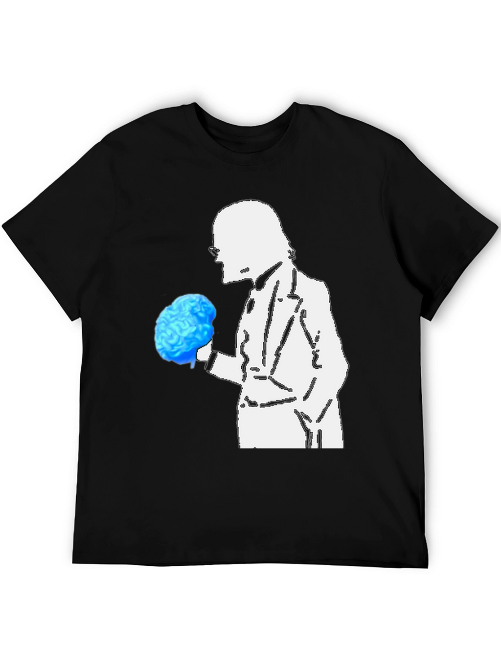 Brainy Professor Graphic Tee - Black Cotton Casual