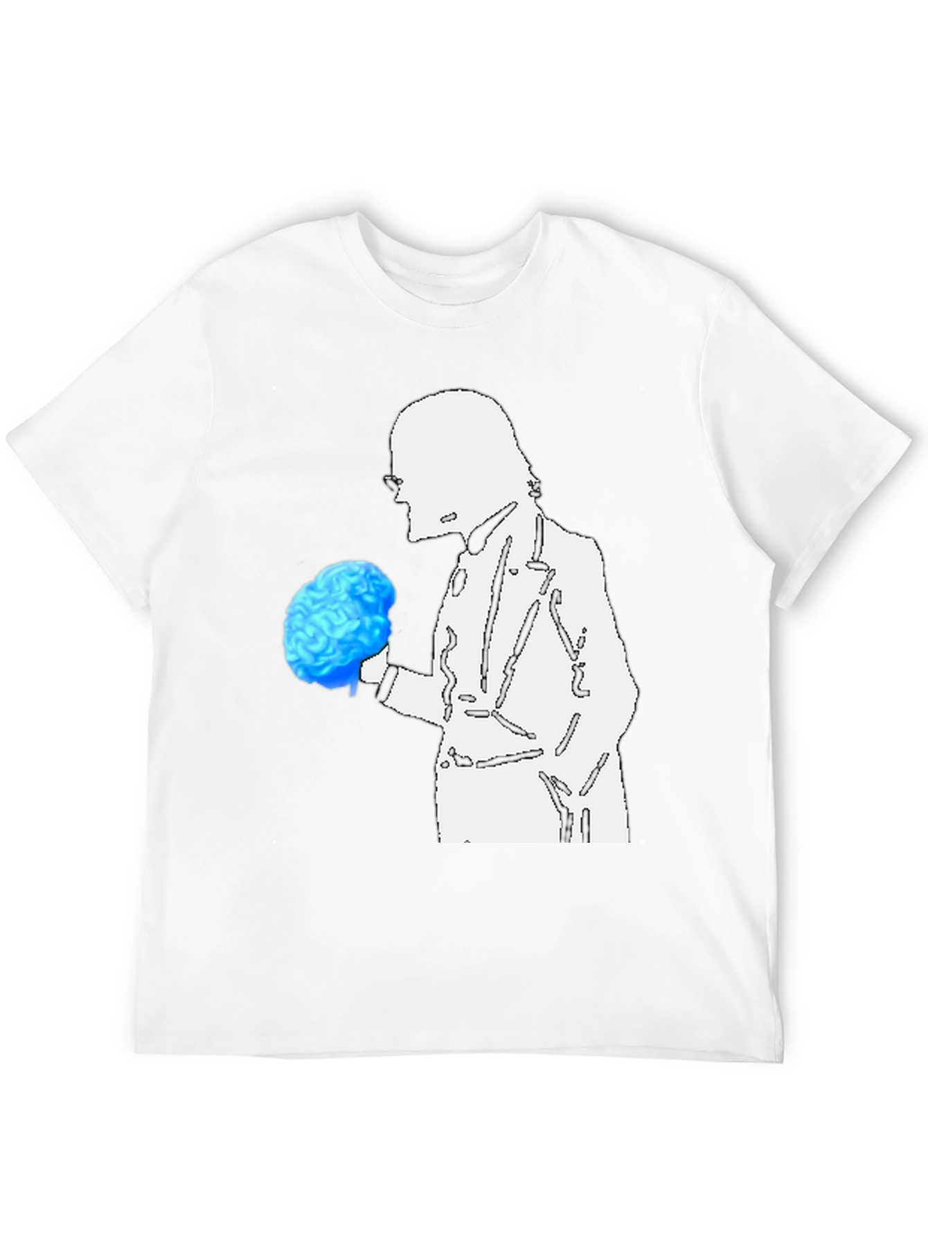 Brainy Professor Graphic Tee - Black Cotton Casual