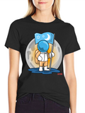 Astronaut Moon Flag Graphic T-Shirt