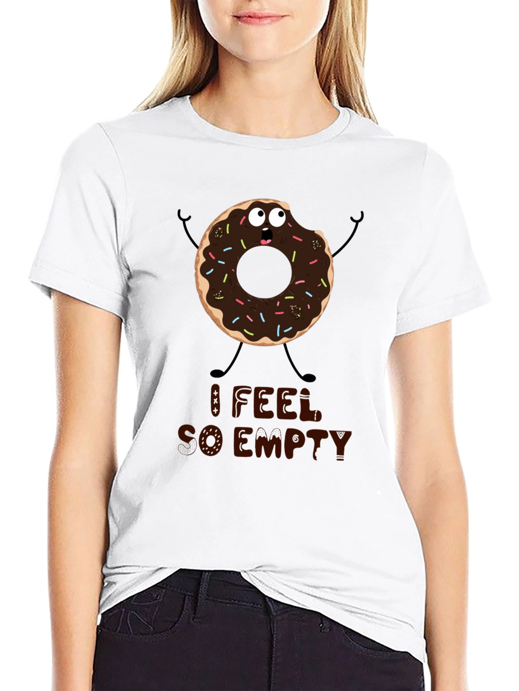 Humorous Donut T-Shirt - I Feel So Empty!