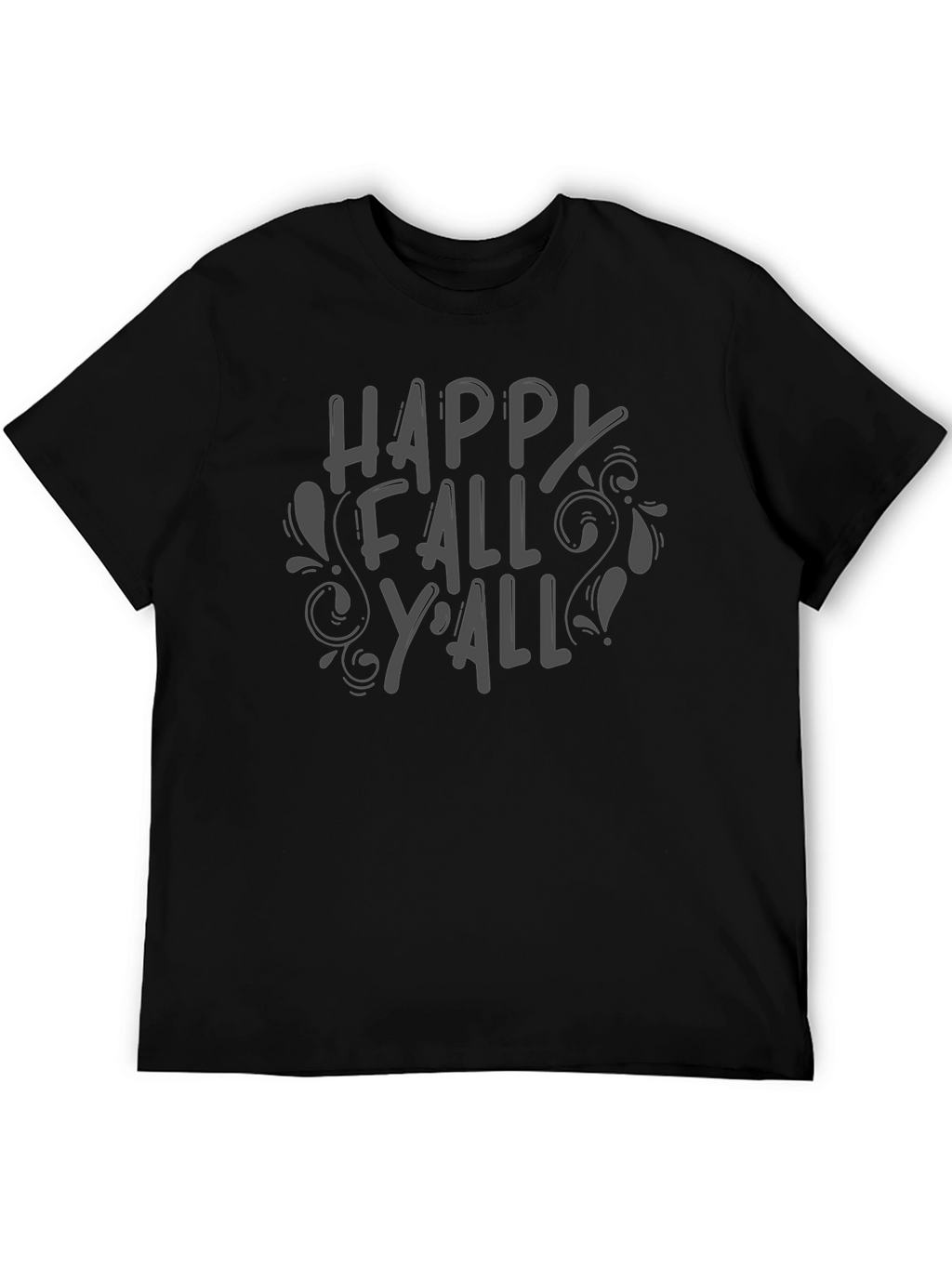 Happy Fall Yall Black T-Shirt