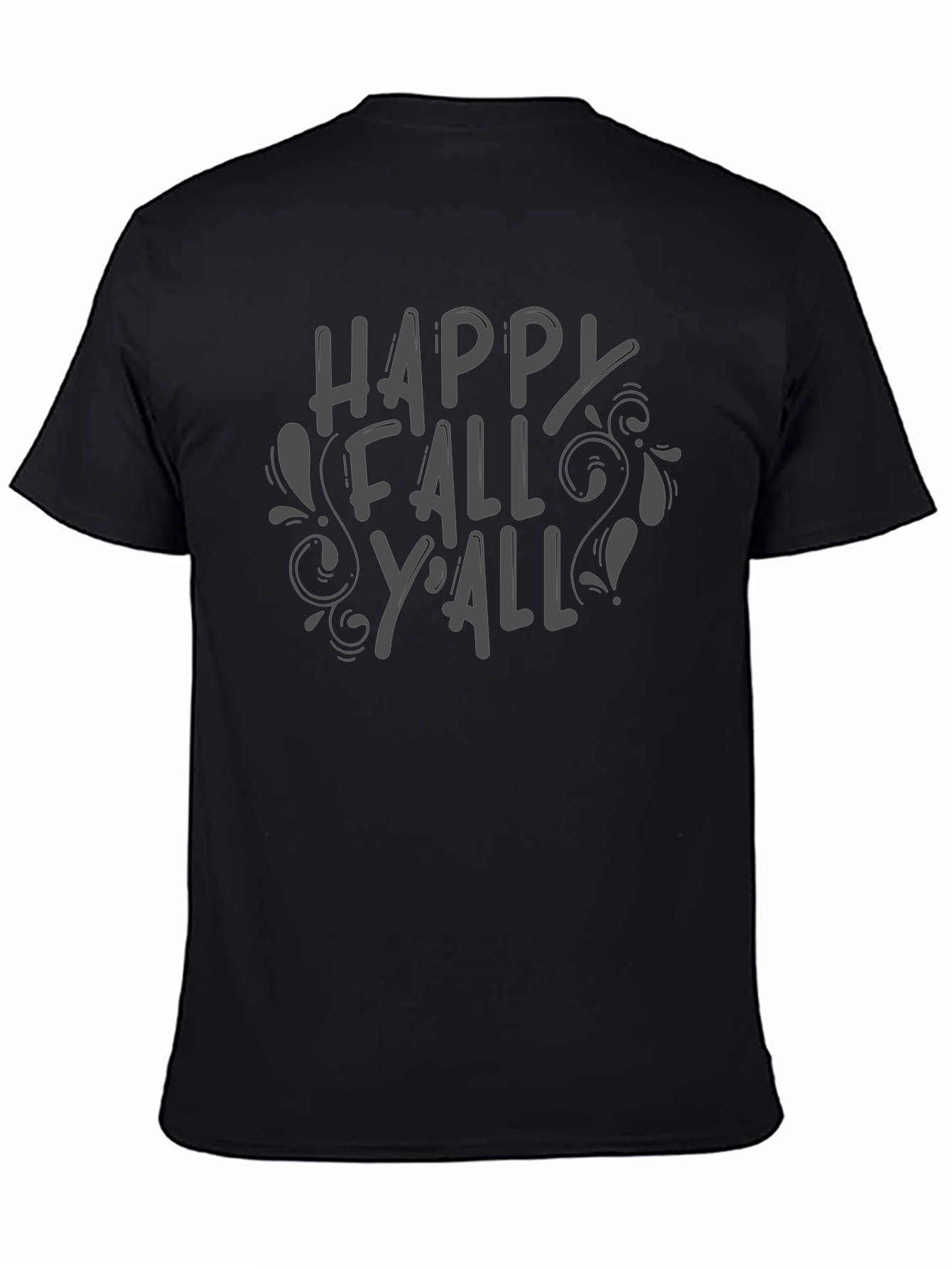 Happy Fall Yall Black T-Shirt
