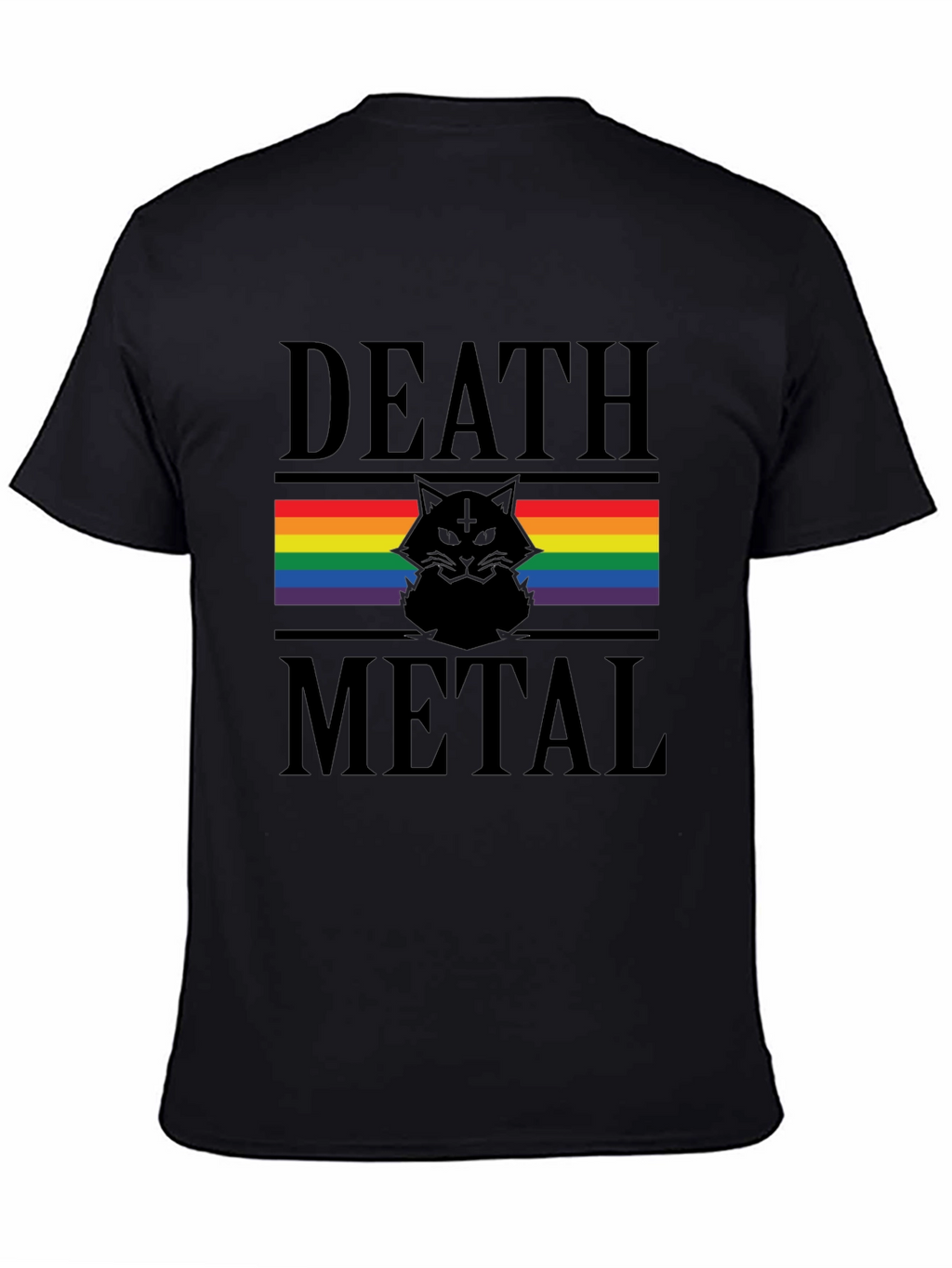 Death Metal Cat Rainbow Pride T-Shirt