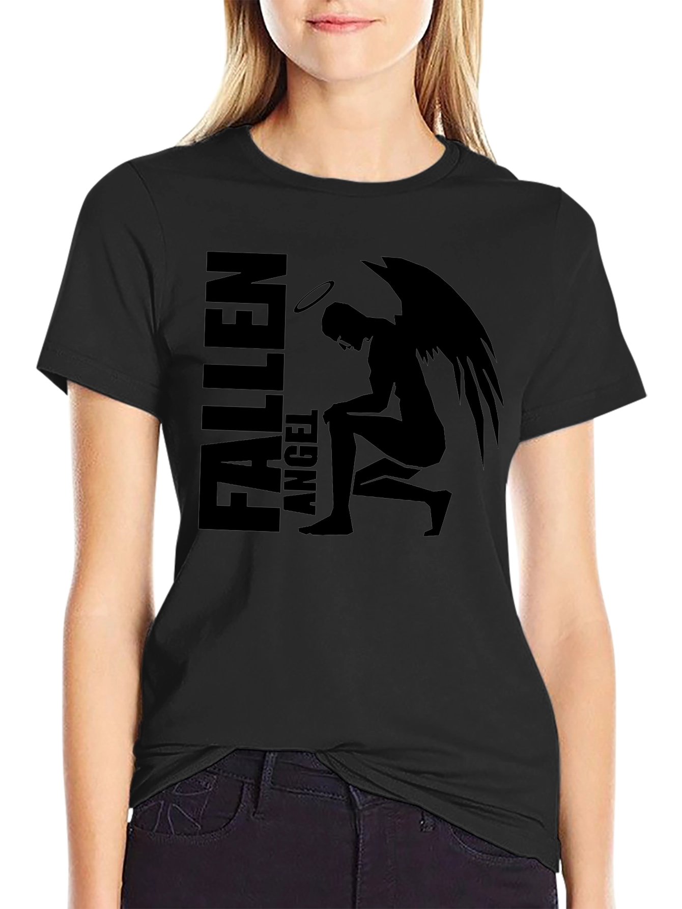 Fallen Angel Graphic Tee - Mens Black T-Shirt