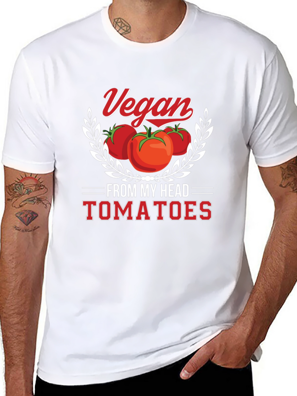 Vegan From My Head Tomatoes Graphic T-Shirt