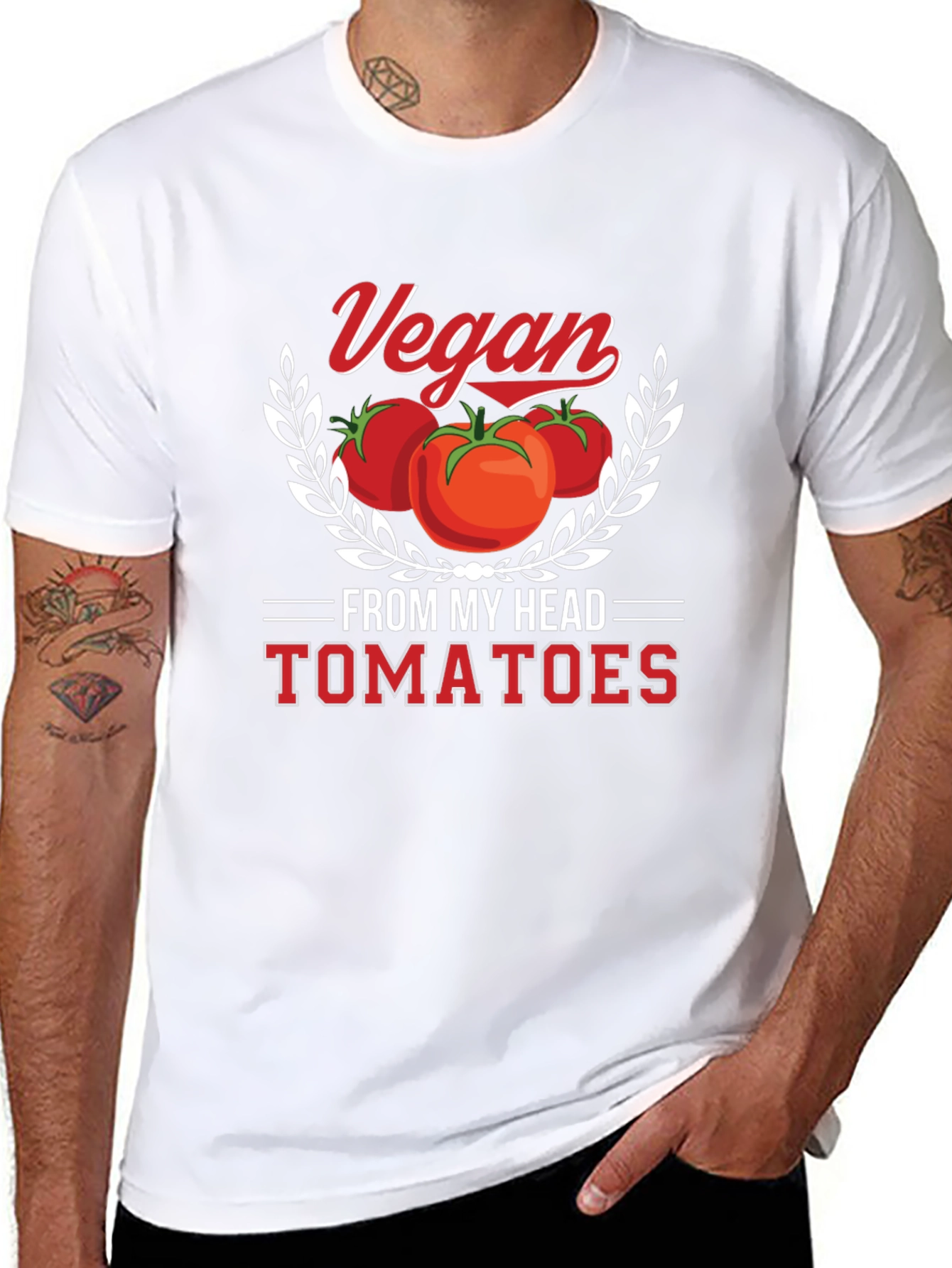 Vegan From My Head Tomatoes Graphic T-Shirt