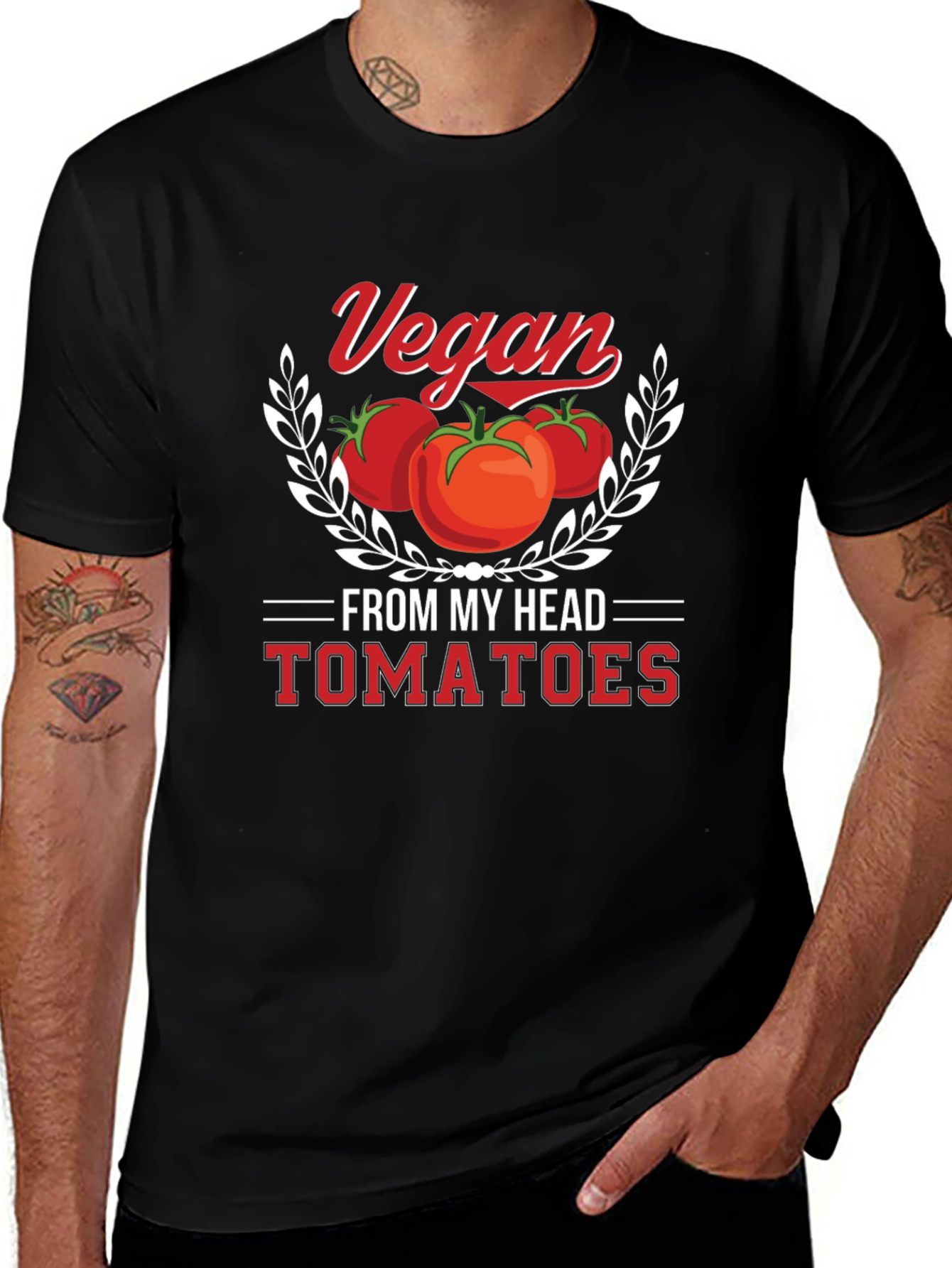 Vegan From My Head Tomatoes Graphic T-Shirt