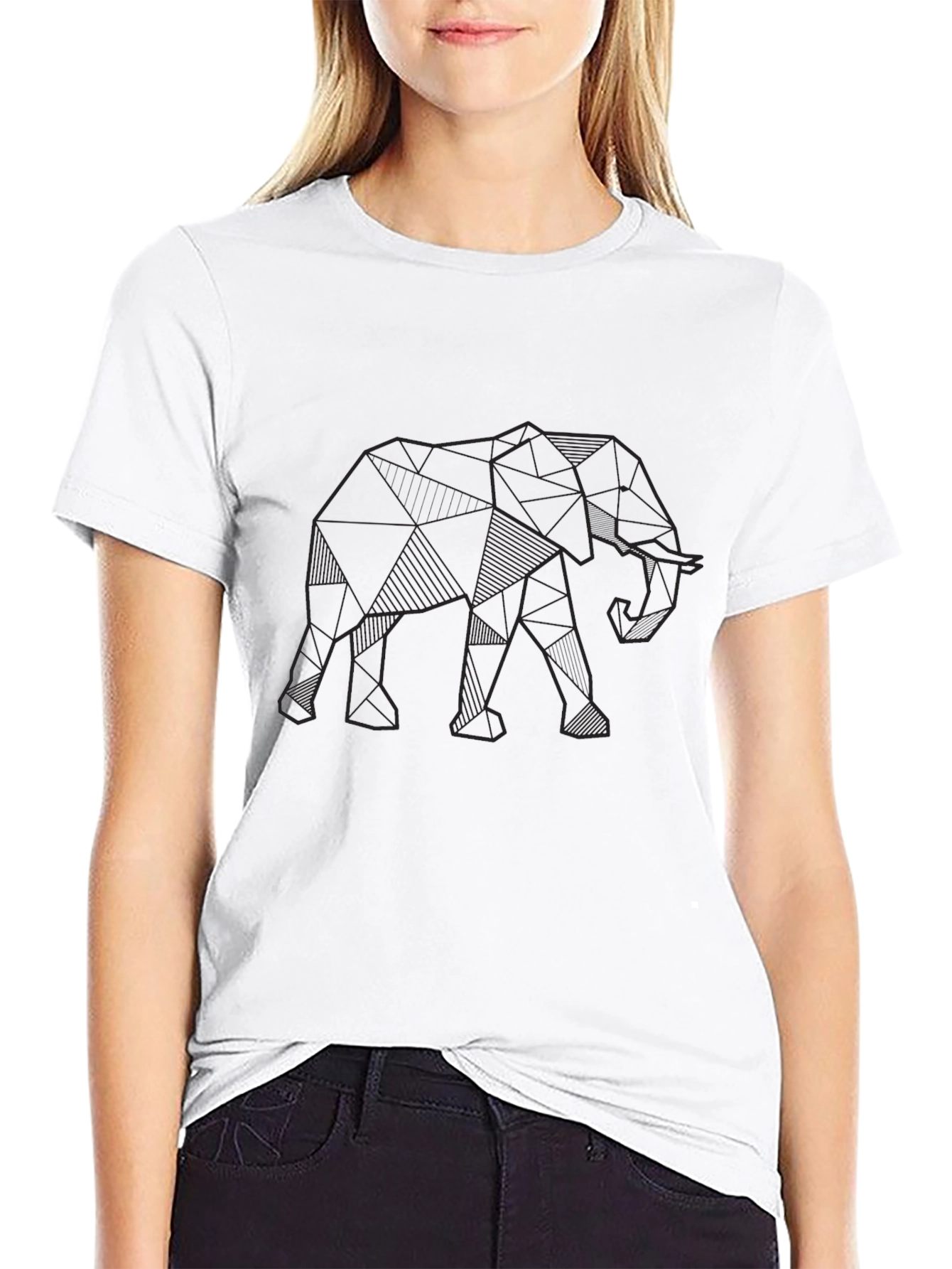 Geometric Elephant T-Shirt - Modern Graphic Tee