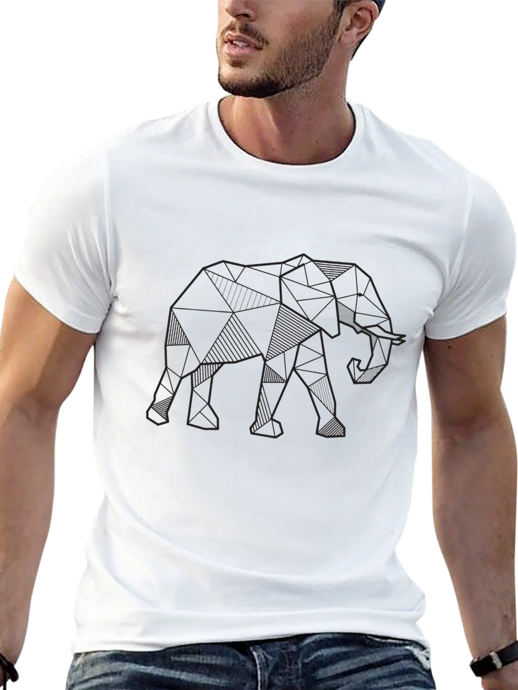 Geometric Elephant T-Shirt - Modern Graphic Tee