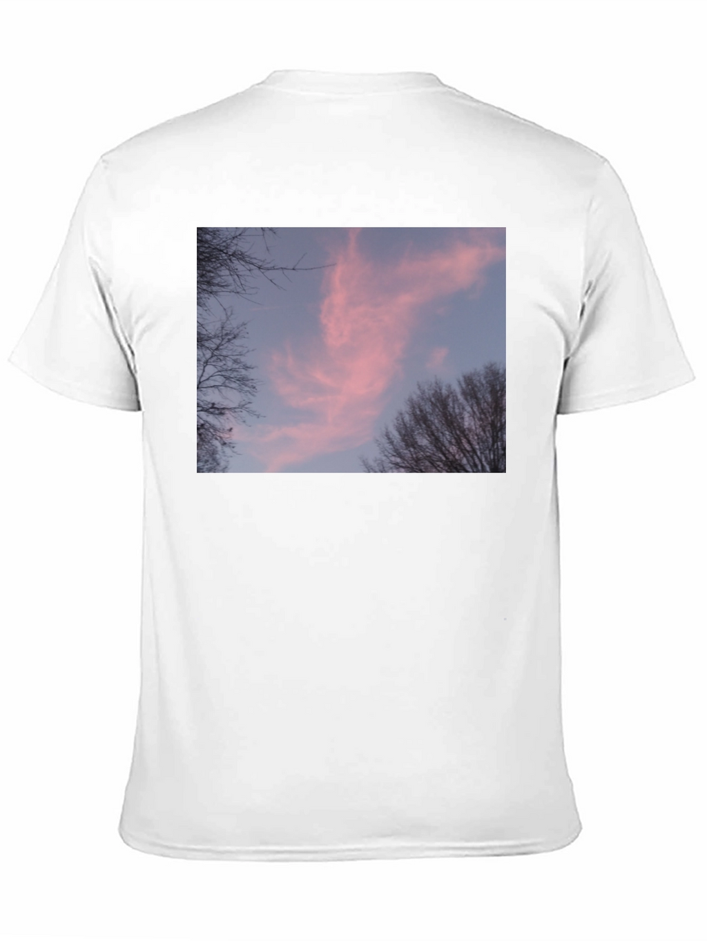 Pink Sunset Sky Graphic Black Tee Shirt