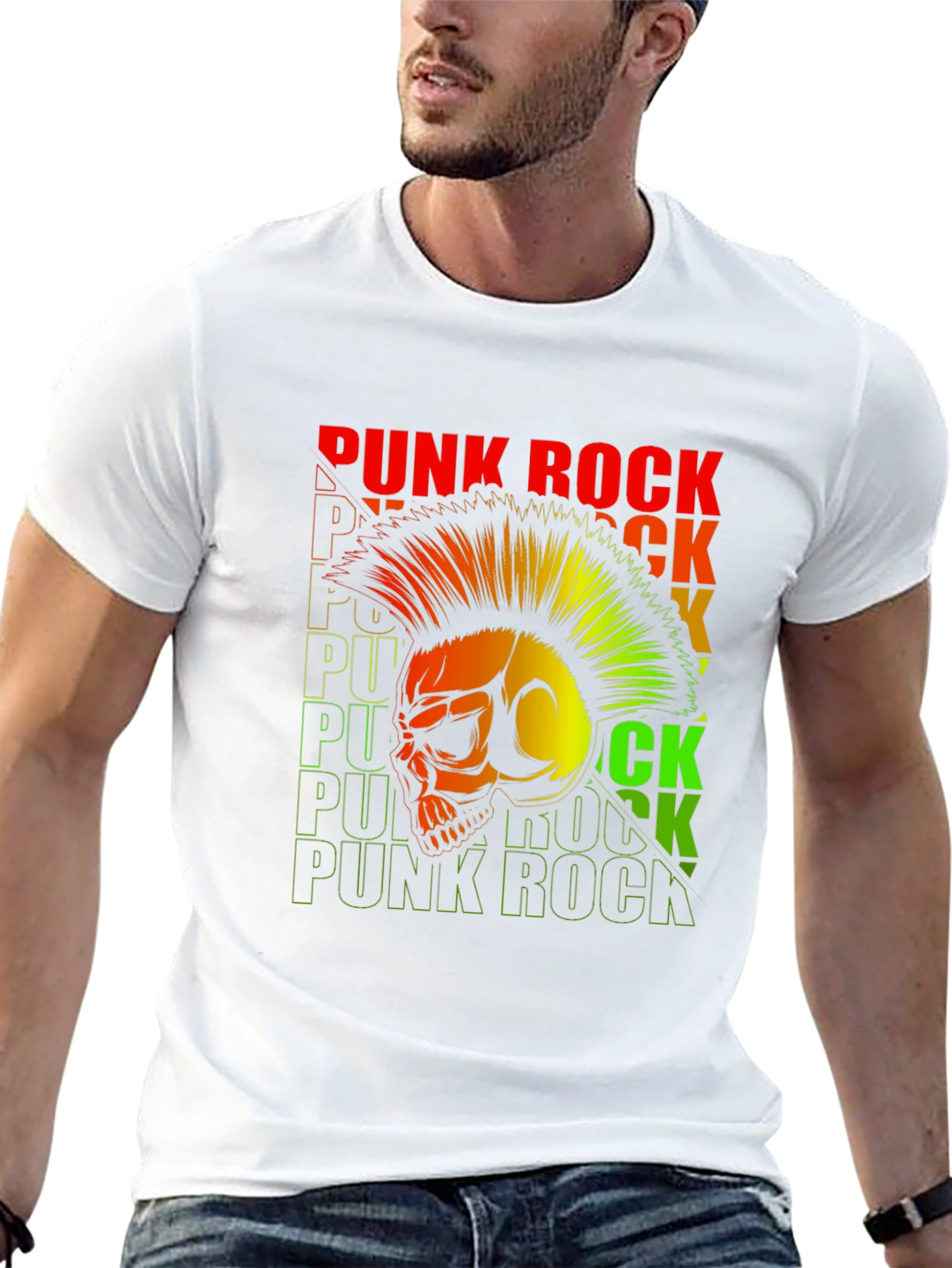 Punk Rock Skull Graphic Tee