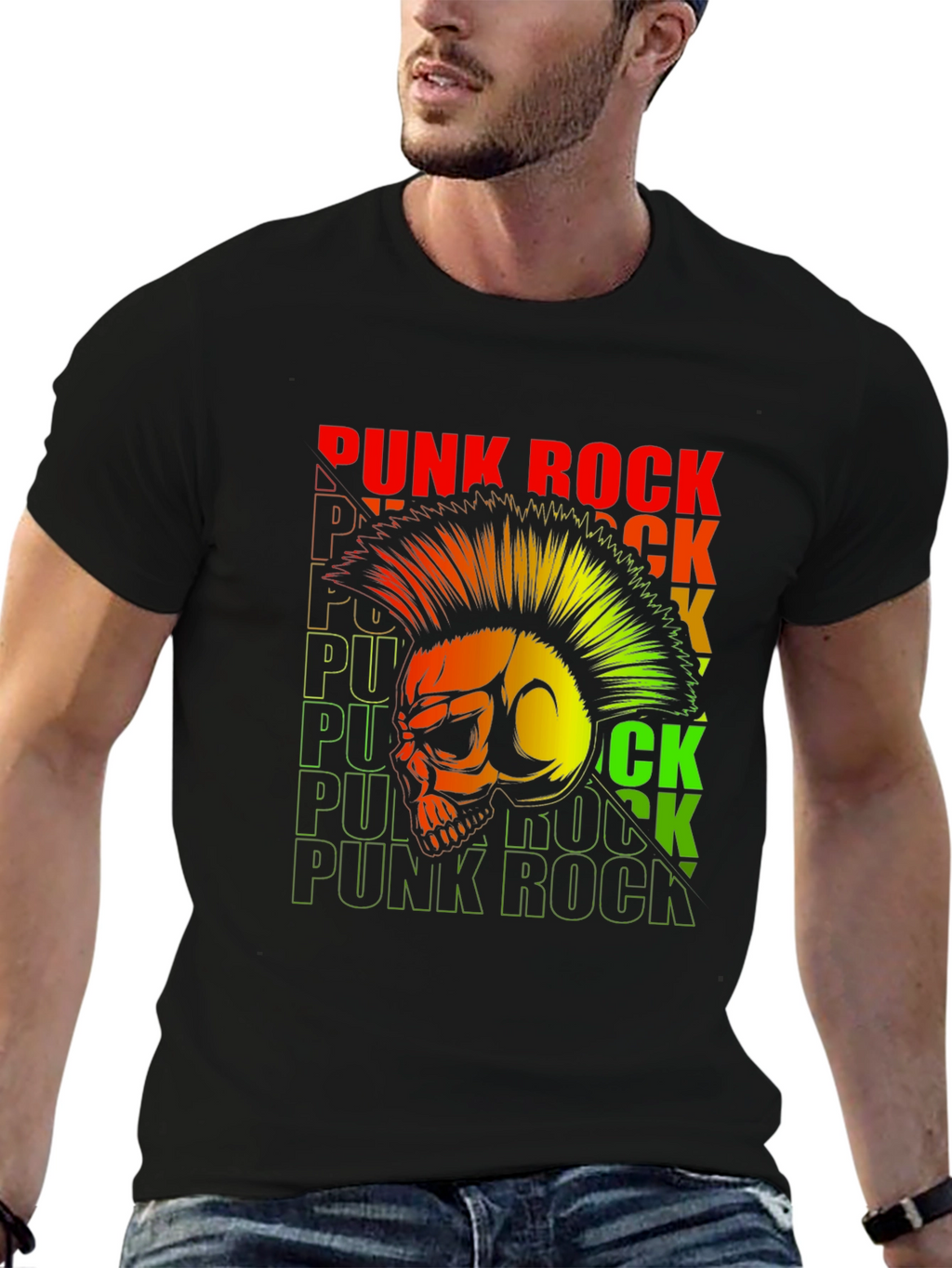 Punk Rock Skull Graphic Tee