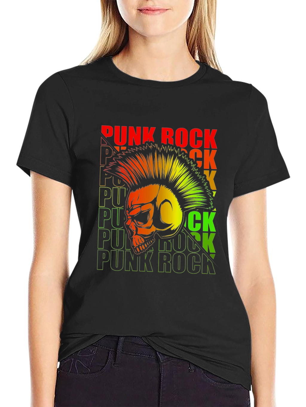 Punk Rock Skull Graphic Tee