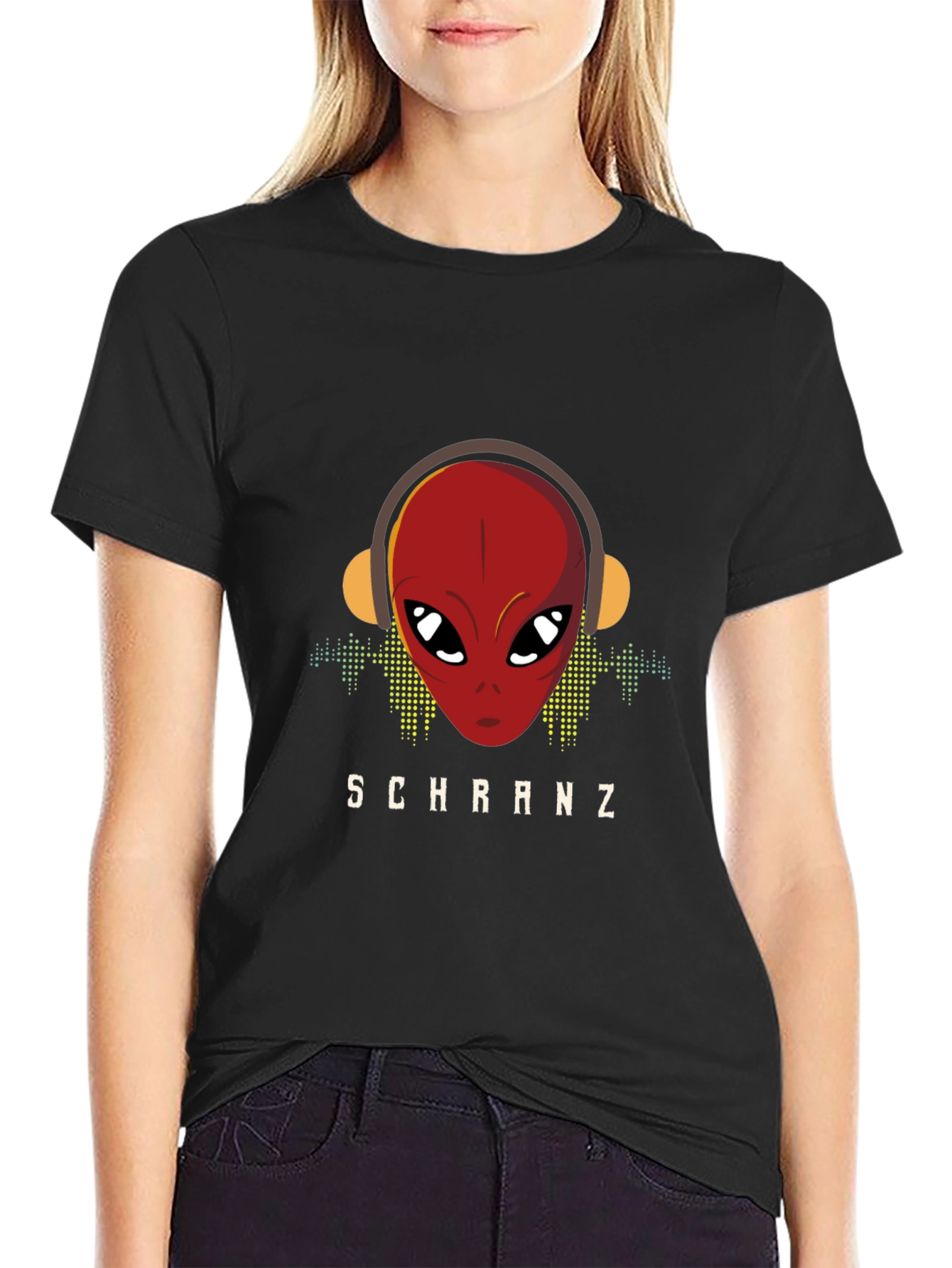 Schranz Alien DJ Black T-Shirt