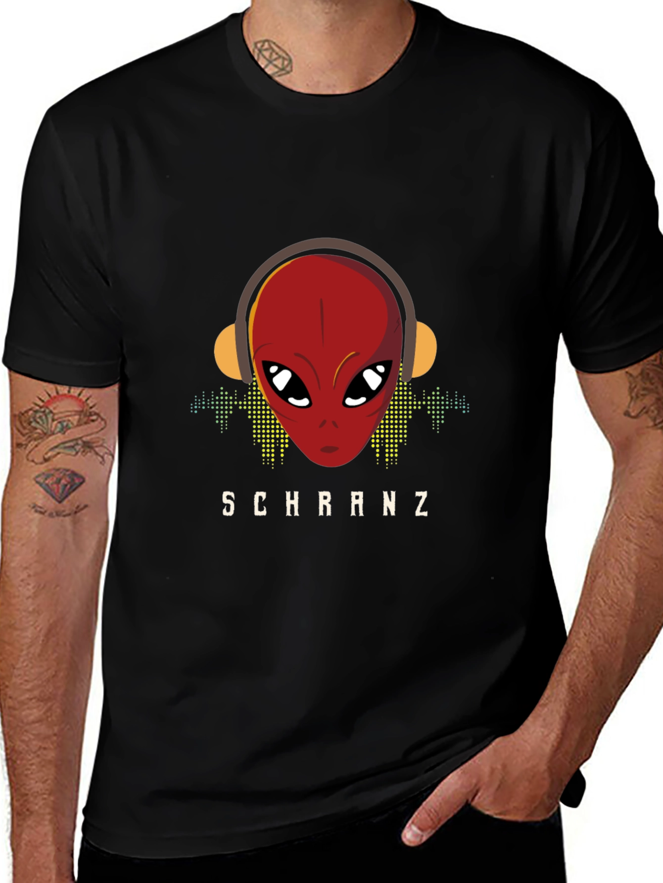 Schranz Alien DJ Black T-Shirt