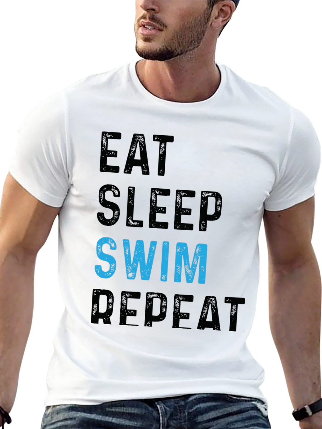 Eat Sleep Swim Repeat Graphic Tee