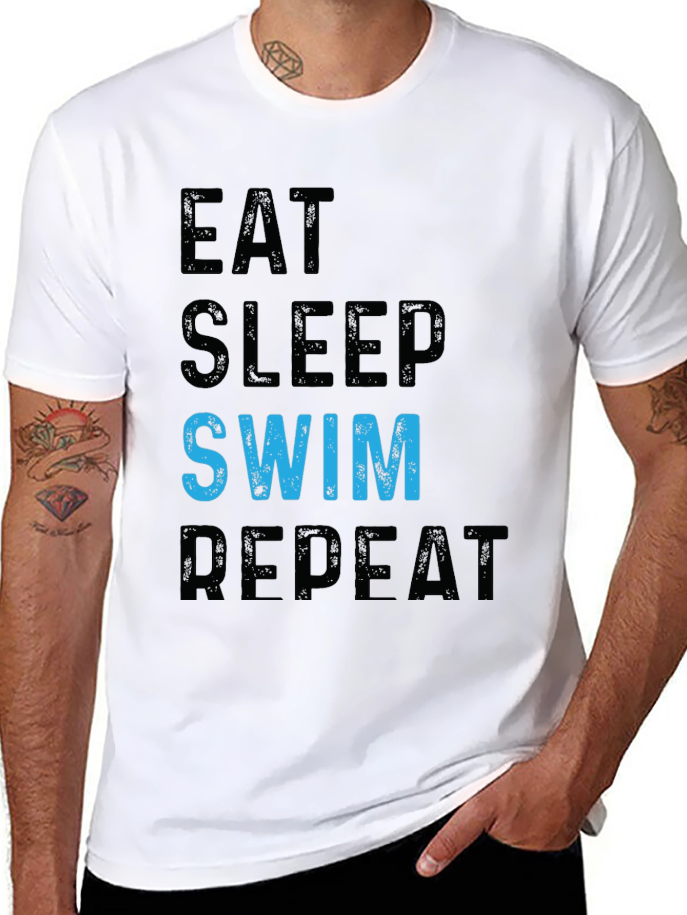 Eat Sleep Swim Repeat Graphic Tee