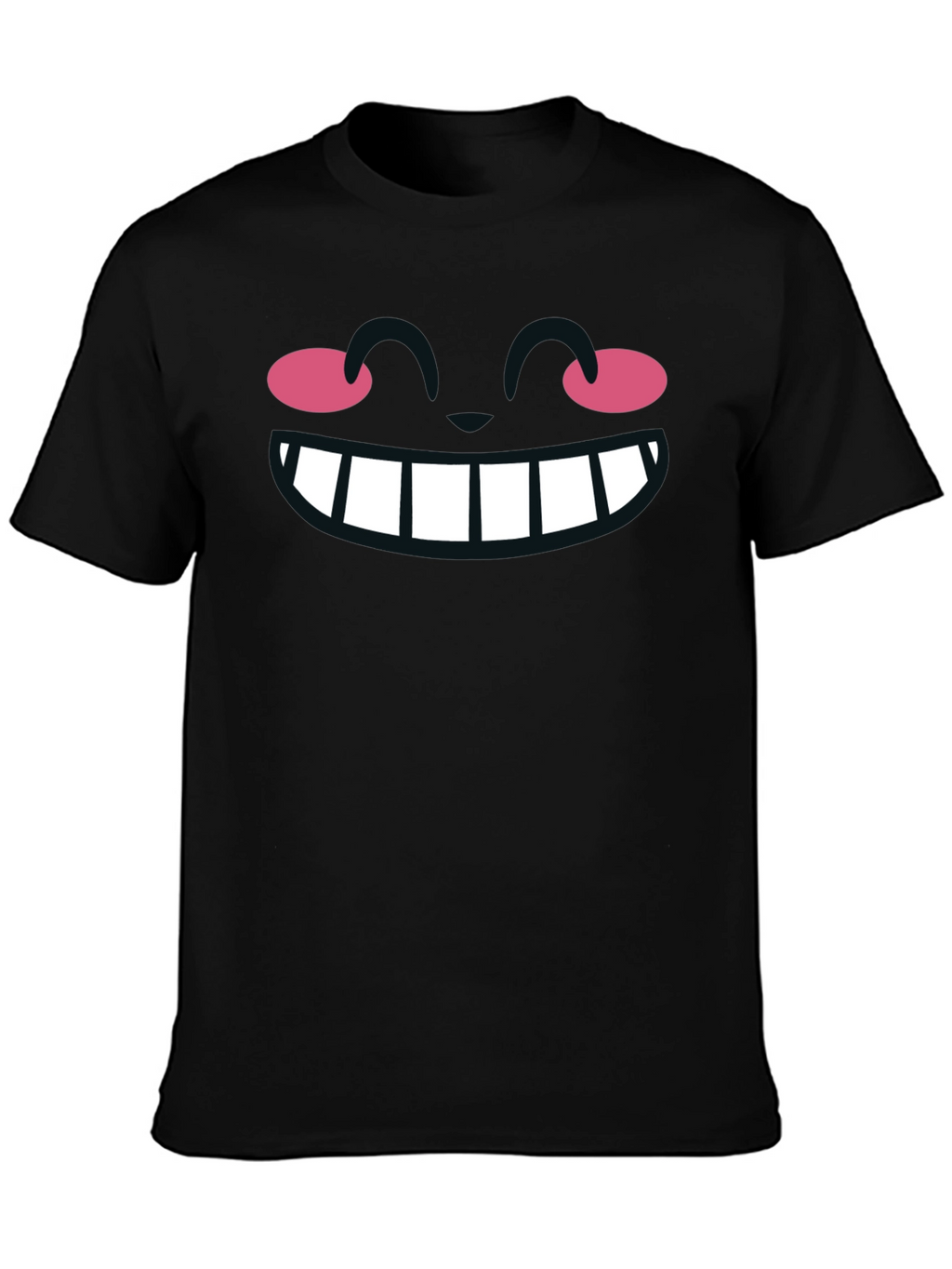 Cartoon Smile Graphic Black T-Shirt