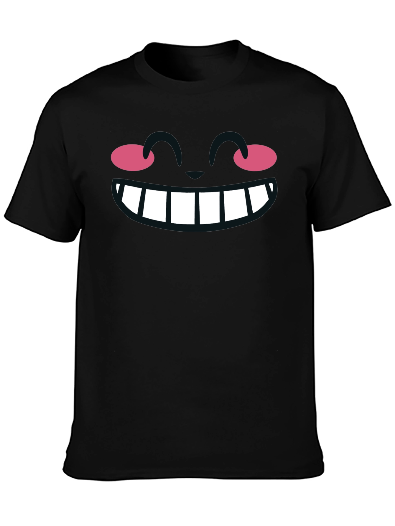 Cartoon Smile Graphic Black T-Shirt