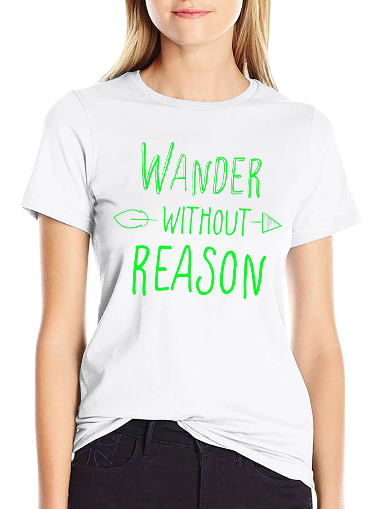 Wander Without Reason Graphic T-Shirt - Black Cotton Tee
