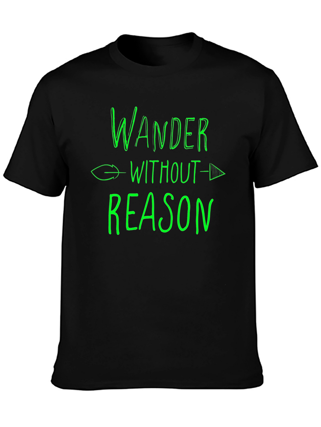 Wander Without Reason Graphic T-Shirt - Black Cotton Tee