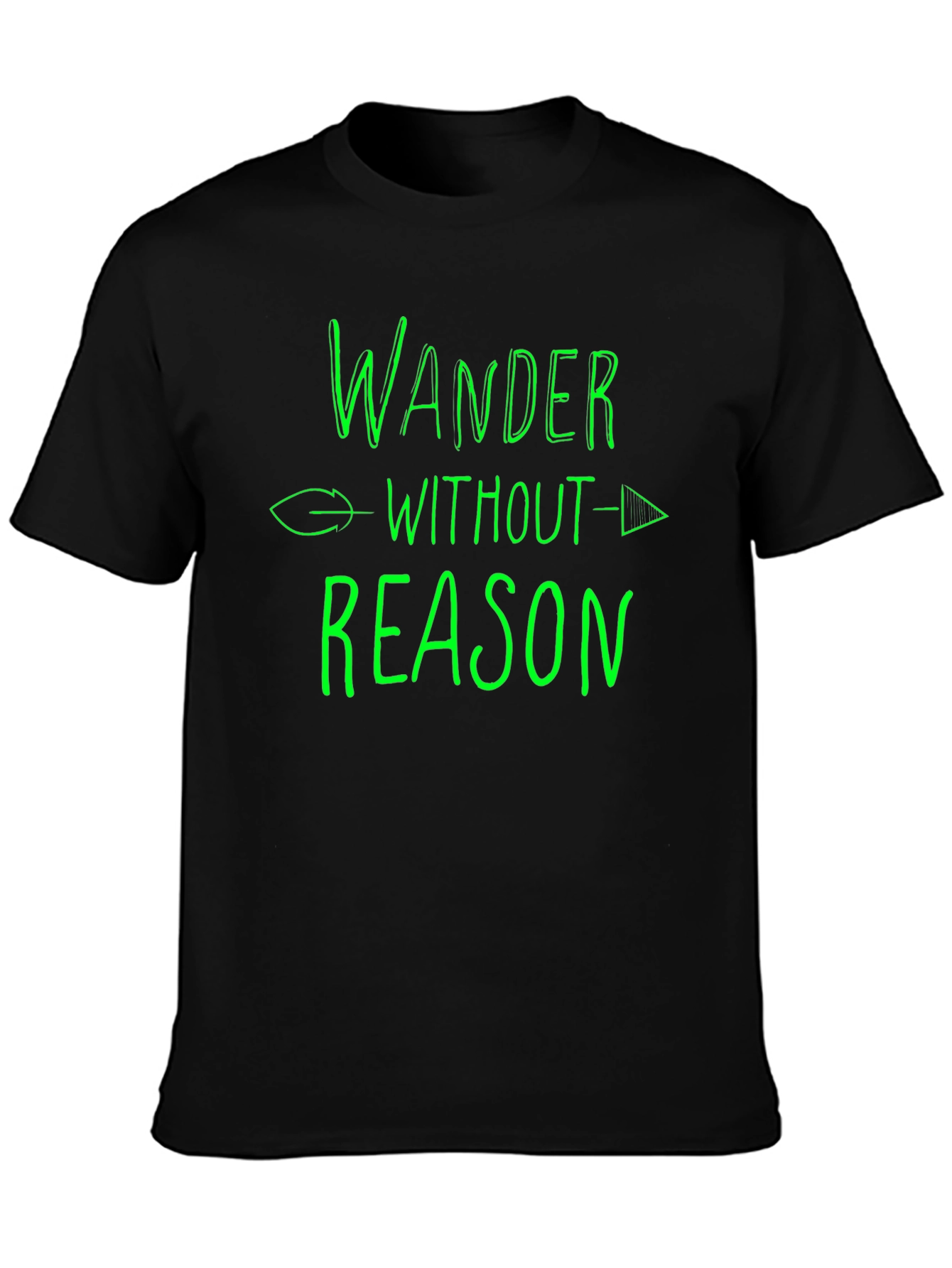 Wander Without Reason Graphic T-Shirt - Black Cotton Tee