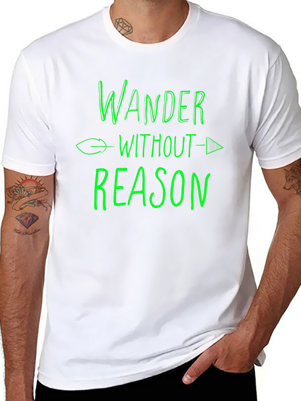 Wander Without Reason Graphic T-Shirt - Black Cotton Tee
