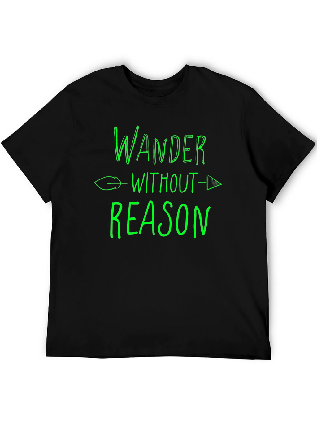 Wander Without Reason Graphic T-Shirt - Black Cotton Tee