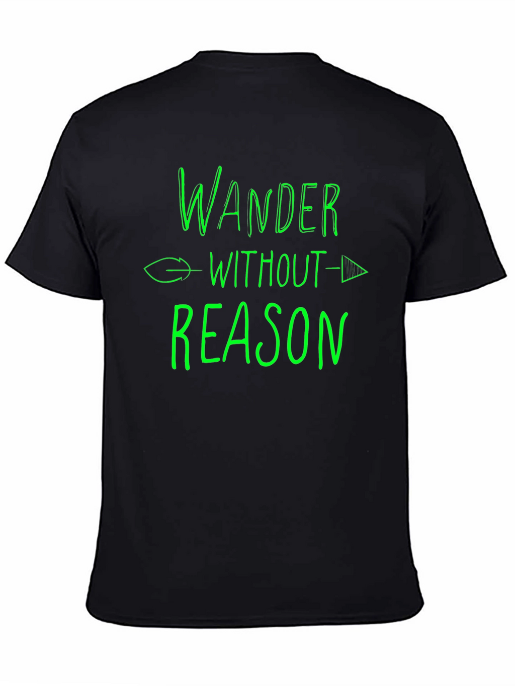 Wander Without Reason Graphic T-Shirt - Black Cotton Tee