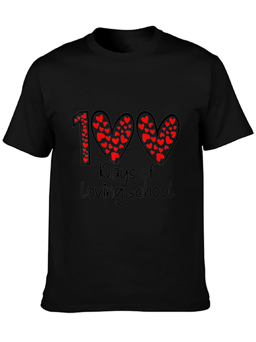 100 Days of Loving School T-Shirt - Heart Design