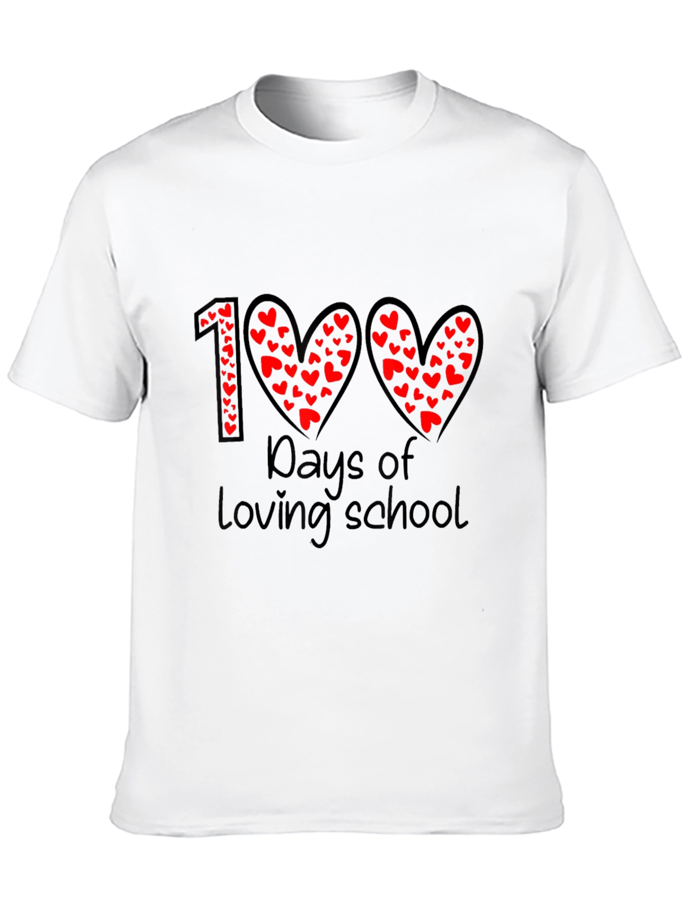 100 Days of Loving School T-Shirt - Heart Design