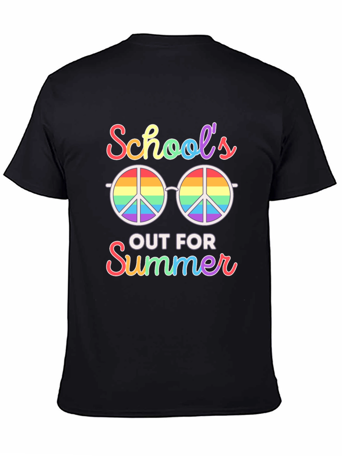 Schools Out Summer T-Shirt: Rainbow Peace Glasses Tee