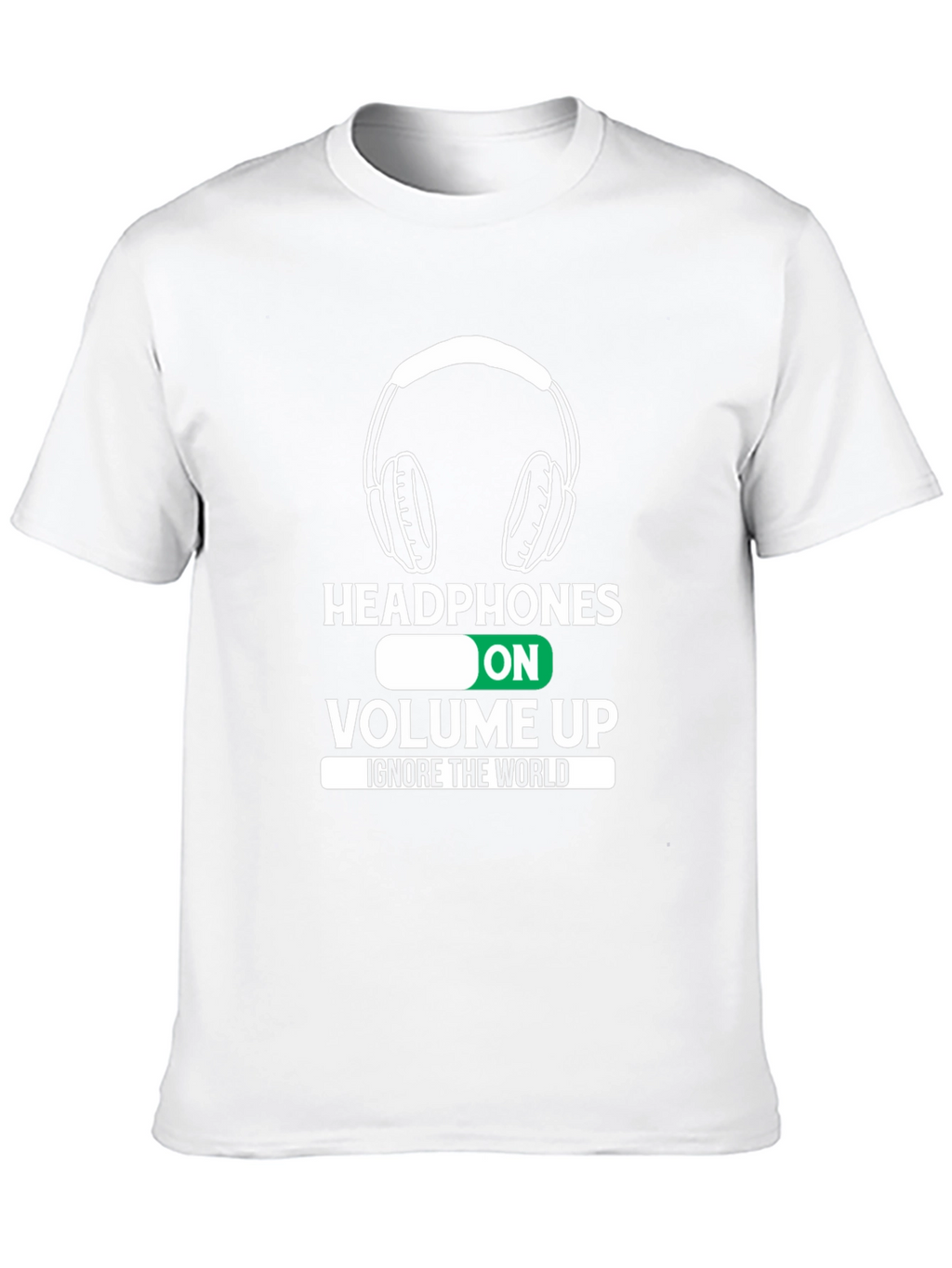 Headphones On Volume Up Black T-Shirt
