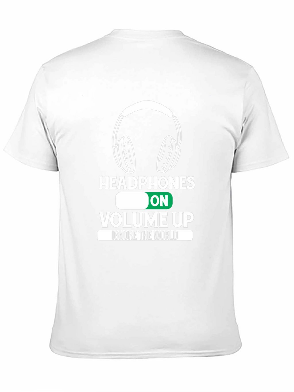 Headphones On Volume Up Black T-Shirt