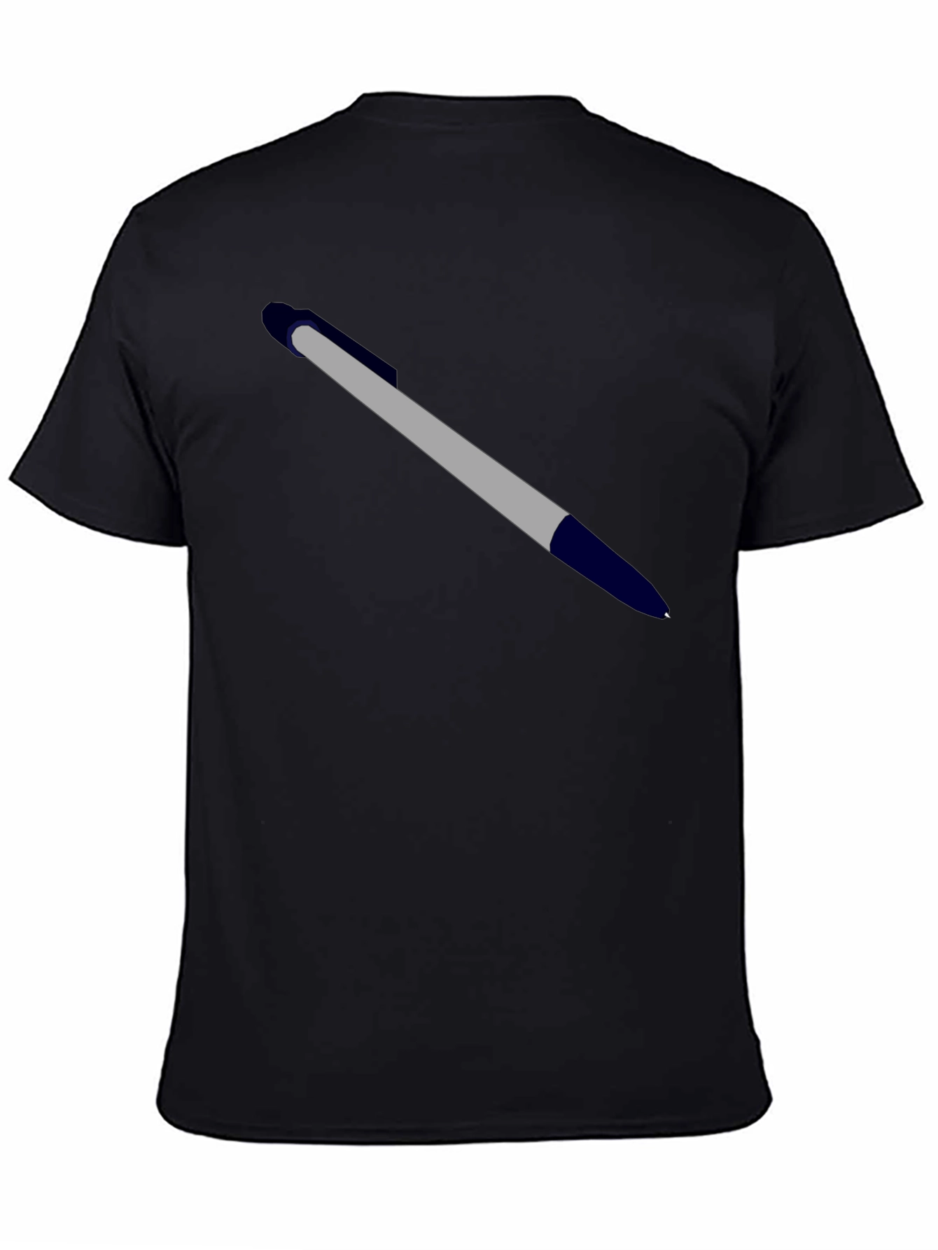 Mens Black T-Shirt - Pen Design