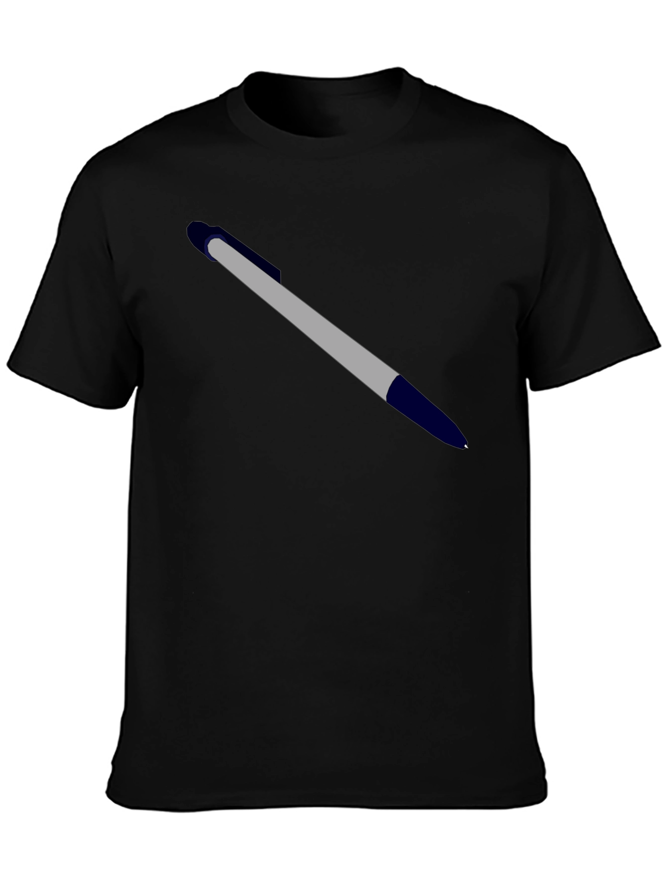 Mens Black T-Shirt - Pen Design