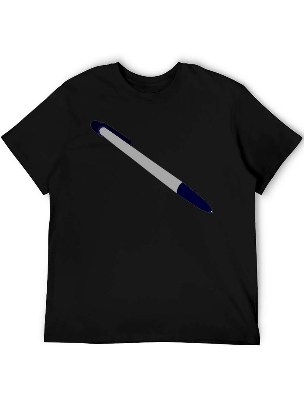 Mens Black T-Shirt - Pen Design