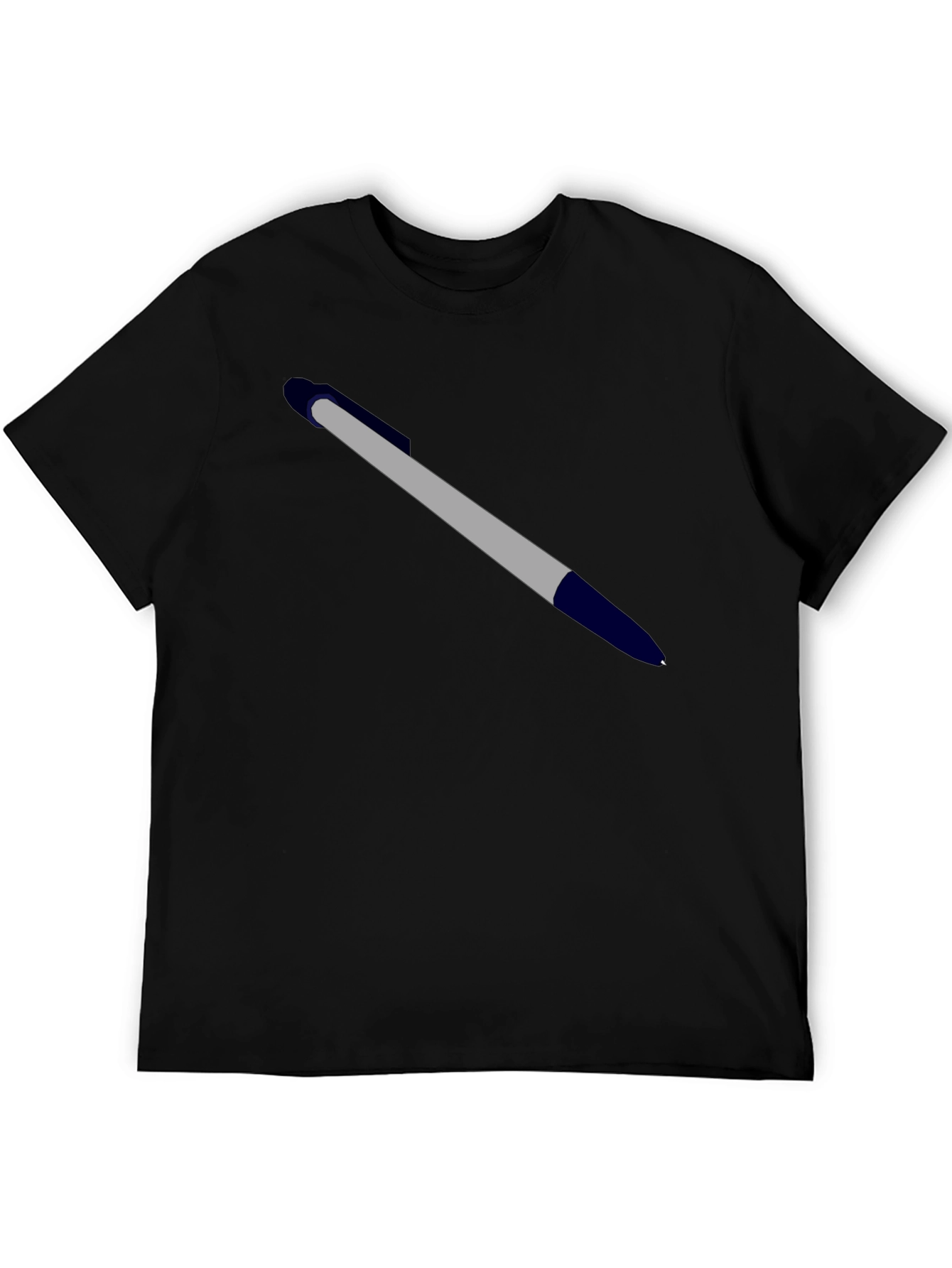 Mens Black T-Shirt - Pen Design