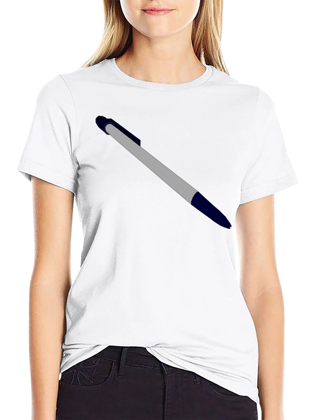 Mens Black T-Shirt - Pen Design