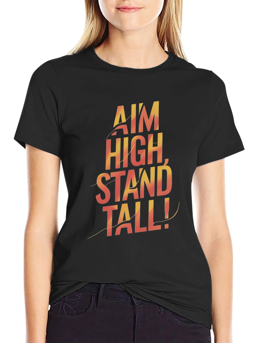Motivational Graphic Tee - Aim High Stand Tall!