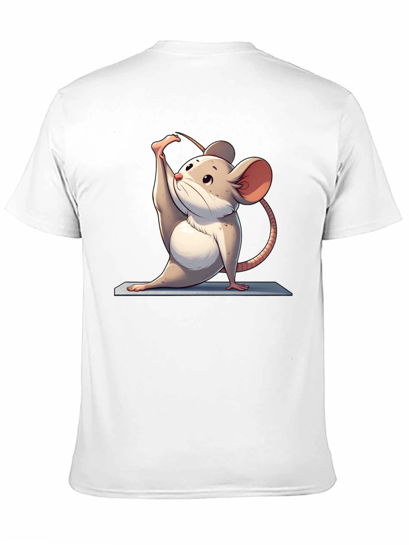 Yoga Mouse Graphic Tee - Black Cotton Blend